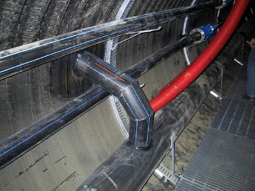 [Particolare connessione servizi cunicolo tecnologico]