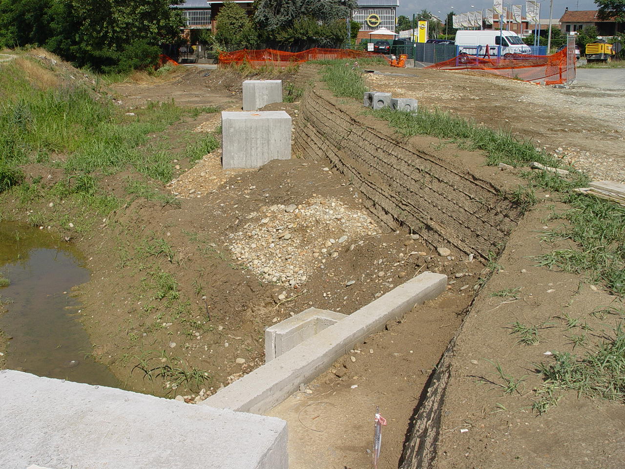 [Foto terra rinforzata in presenza di acqua]